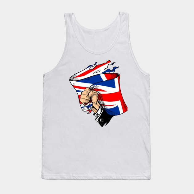 hand holding Uk flag Tank Top by Mako Design 